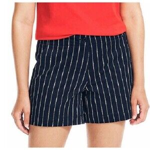 NWT NAUTICA Women's Shorts Navy Stripe Size 14